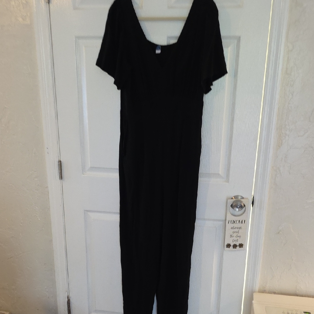 Black Women's Jumpsuit - Classic Scoop Neck